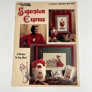 VTG Leisure Arts Sugarplum Express Christmas Holiday Cross Stitch Leaflet 2053